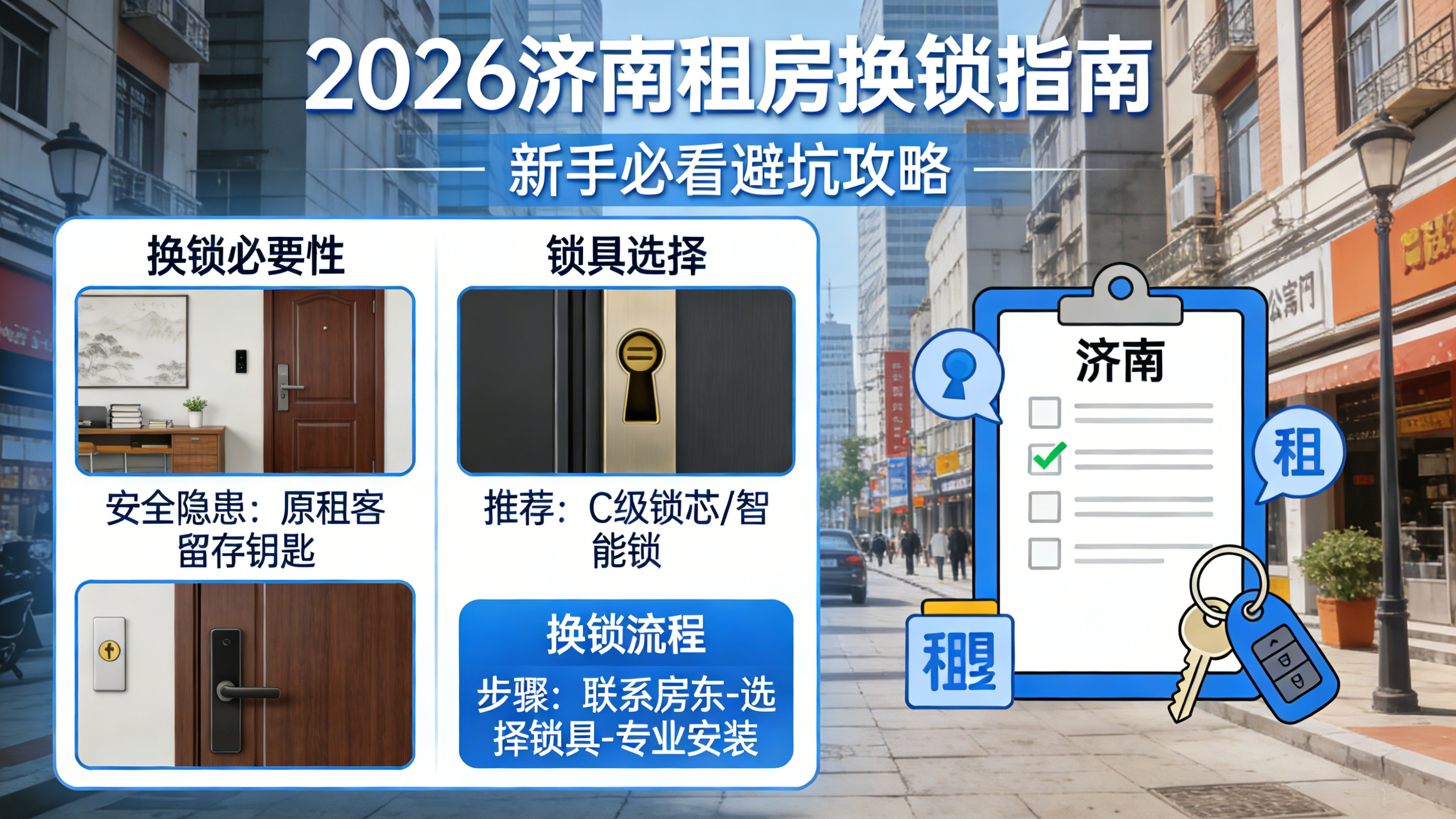 2026济南租房换锁指南,新手必看避坑攻略|开锁换锁智能锁18888335500