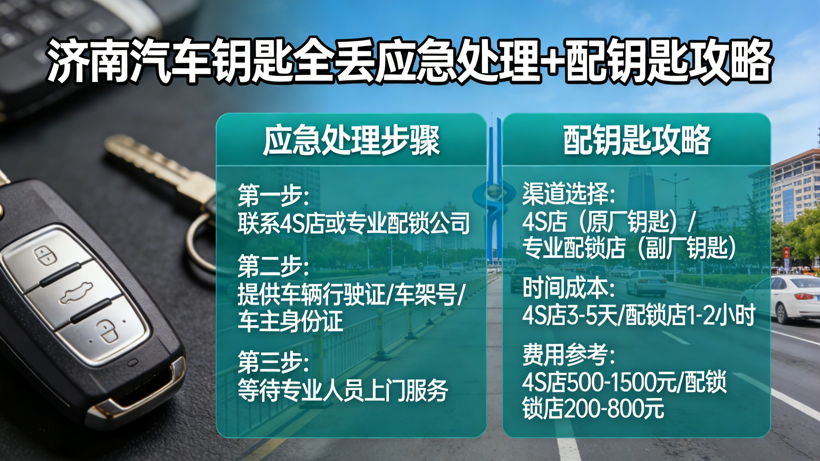 济南汽车钥匙全丢怎么办?应急处理+配钥匙攻略|开锁换锁智能锁18888335500