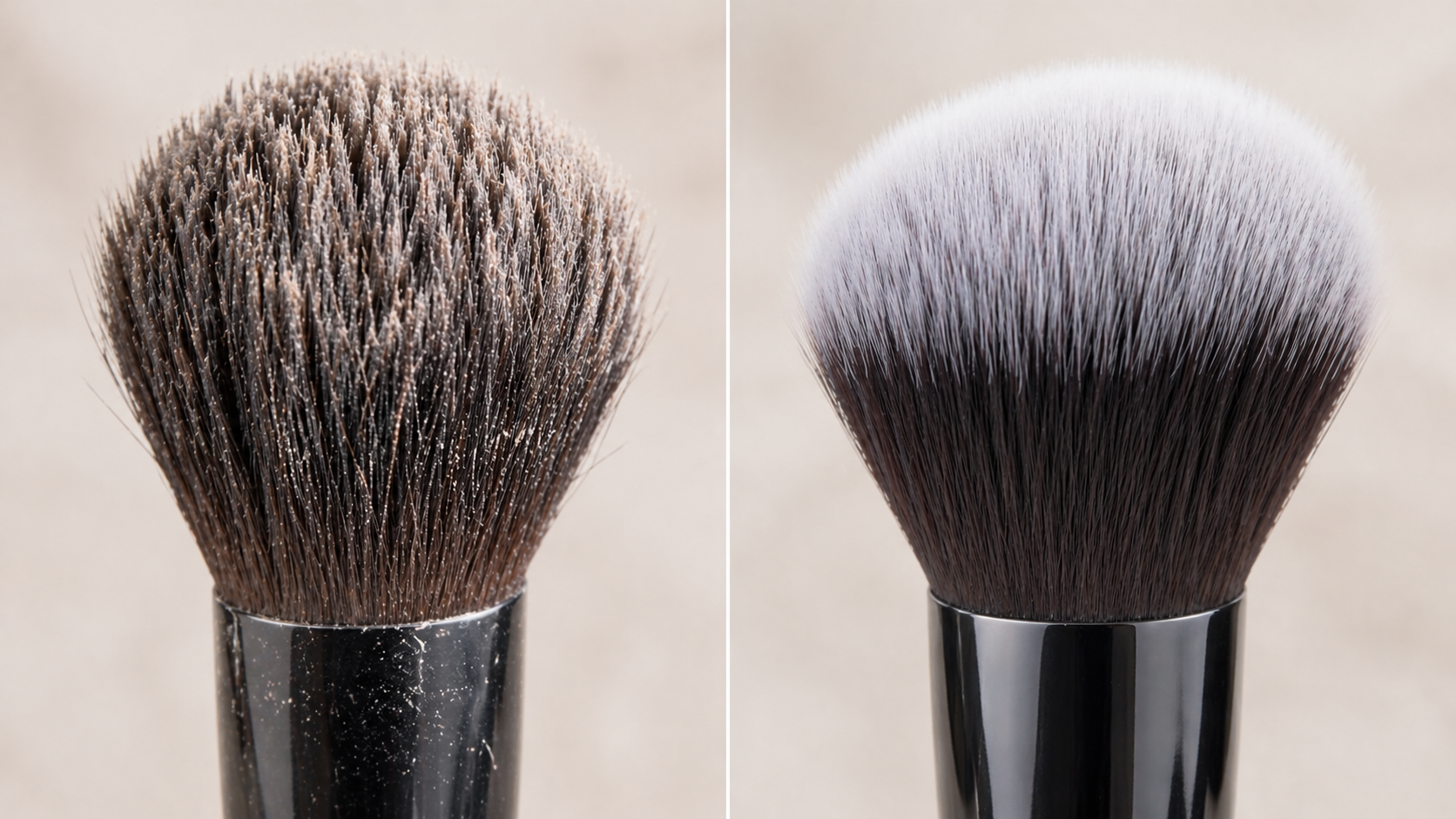 Before and after comparison - dirty brush vs clean brush