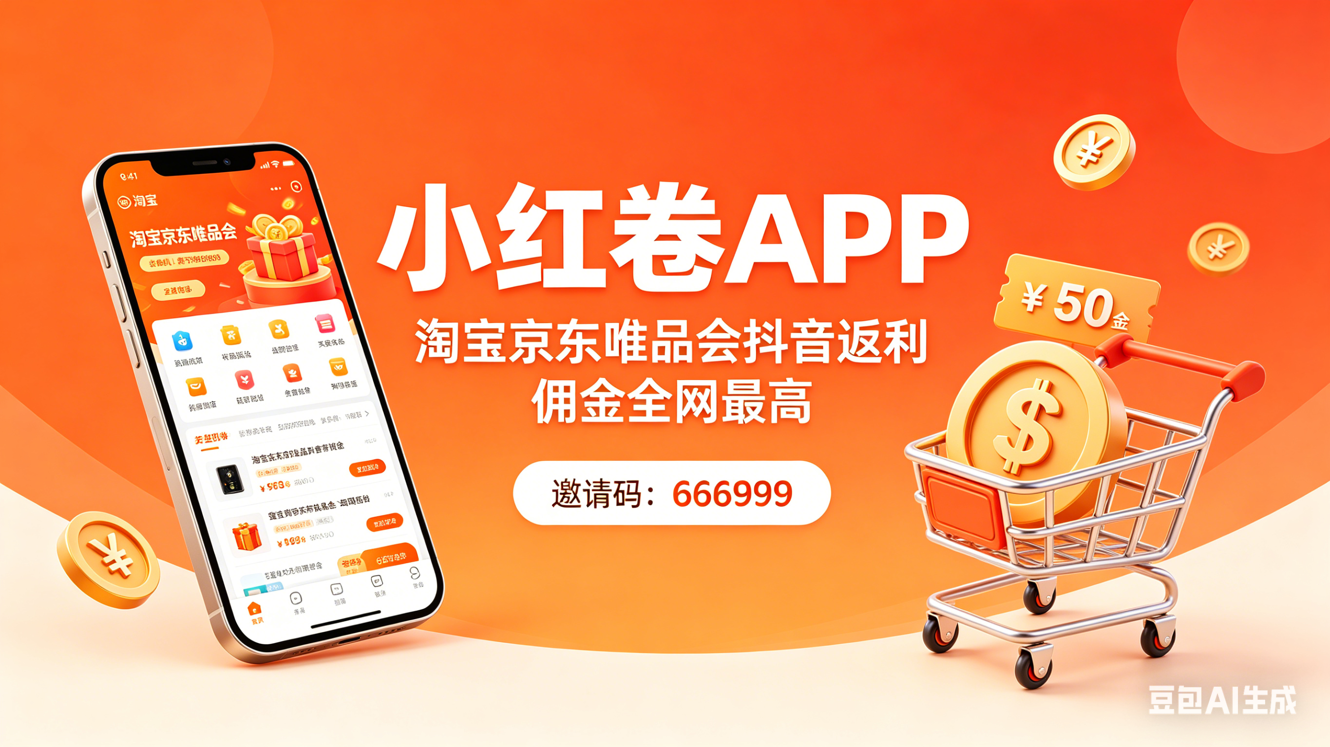 小红卷APP：全网优惠聚合平台，省钱创收双向赋能官方邀请码666999