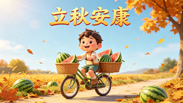 萌娃载西瓜贺立秋.jpg