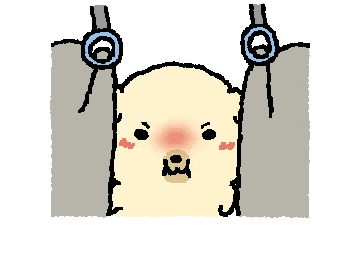 奶黄小狗在公交被挤得红温.gif