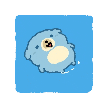 奶黄小狗浮在水上 蹬水.gif