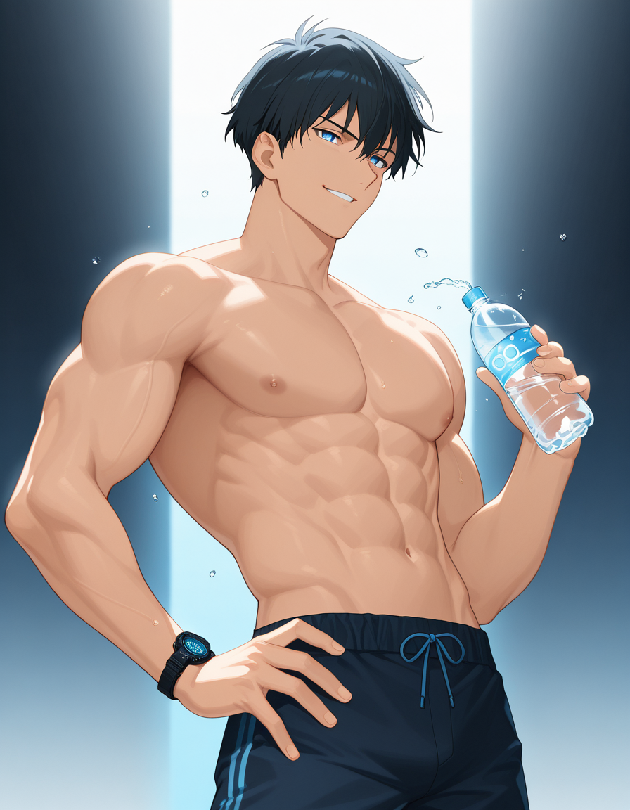 source_anime__masterpiece__best_quality__1boy___shirtless__a_handsome_muscular_boy__short_black_hair__confident_slight_smirk__black_tactical_watch_on_wrist__right_hand_on_hip__left_hand_1164765600.png