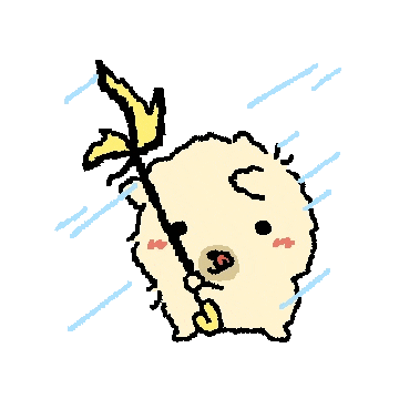 奶黄小狗被大风吹得站不住.gif