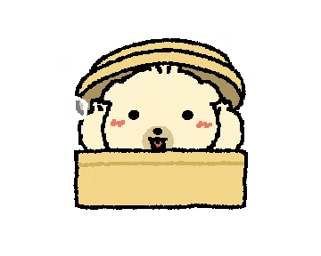 奶黄小狗从蒸笼里探出头.gif