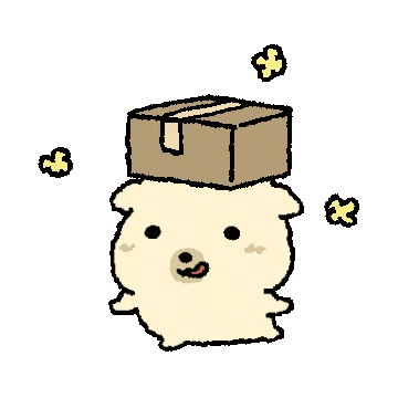 奶黄小狗顶着快递箱跳舞.gif
