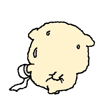 奶黄小狗流汗 拿着一卷厕纸 抓屁股.gif