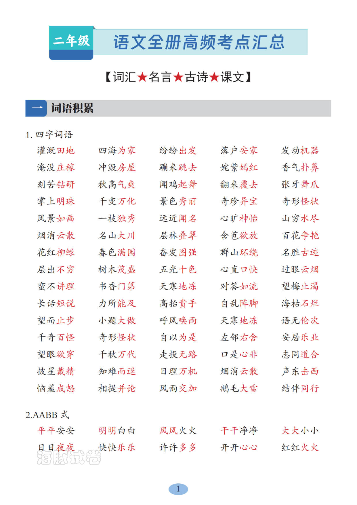 26年二年级（上）语文全册高频考点汇总-1.jpg