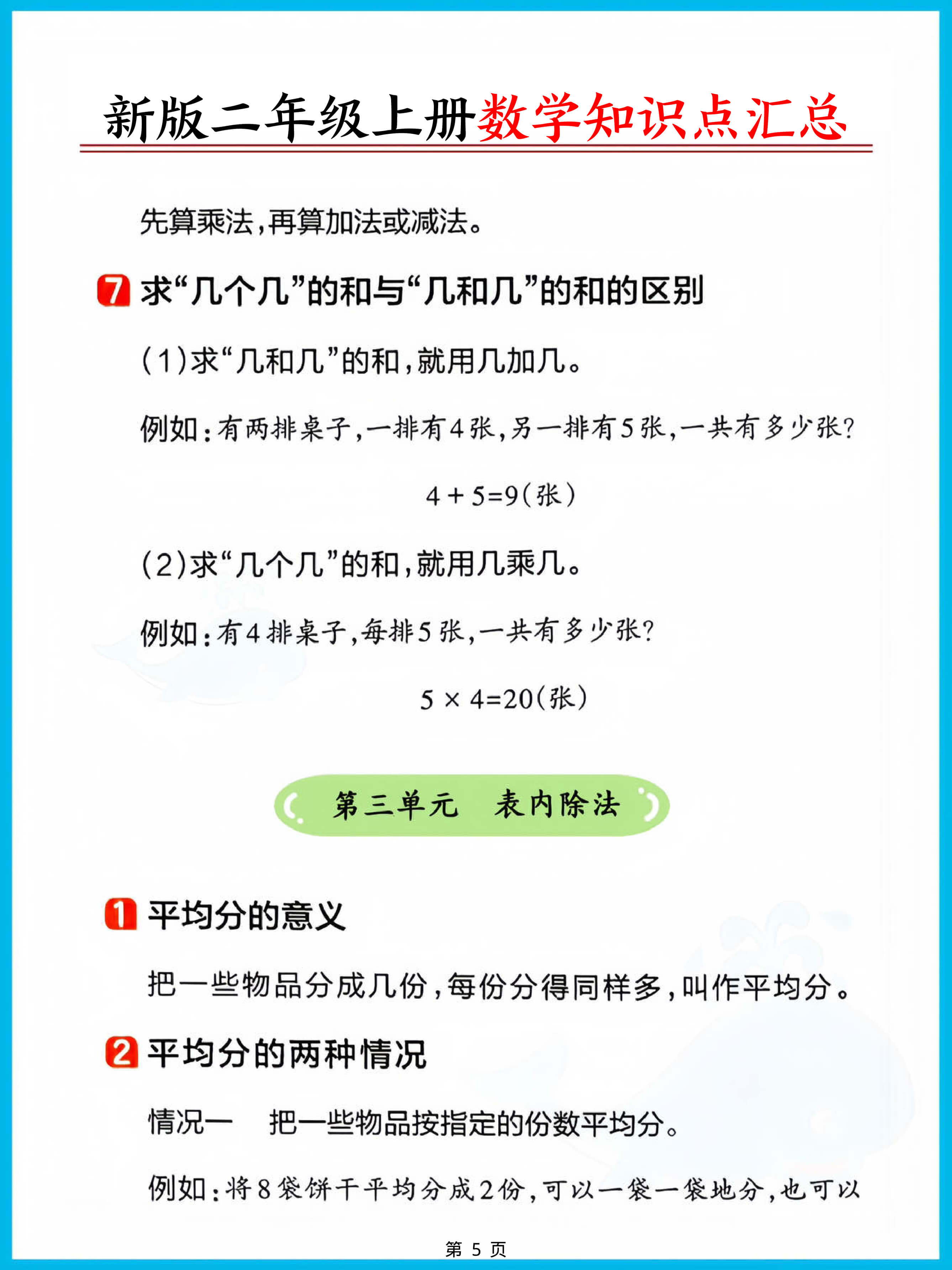 二上人教版数学【2026秋新版-必背公式知识点汇总（8页）】-5.jpg