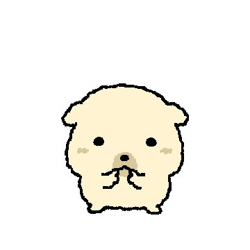 奶黄小狗强撑微笑.gif