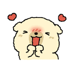 奶黄小狗狂摇头 疯狂冒爱心.gif