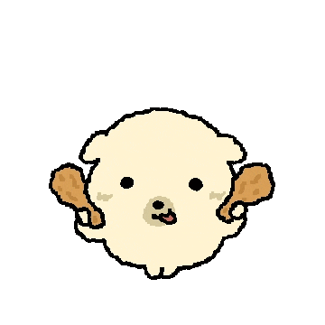 奶黄小狗举着鸡腿卖萌.gif