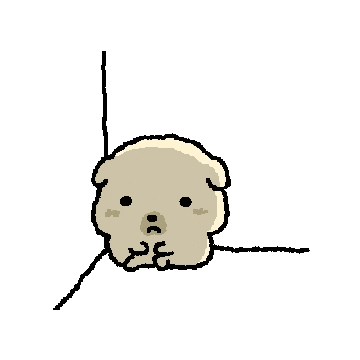奶黄小狗缩在角落.gif
