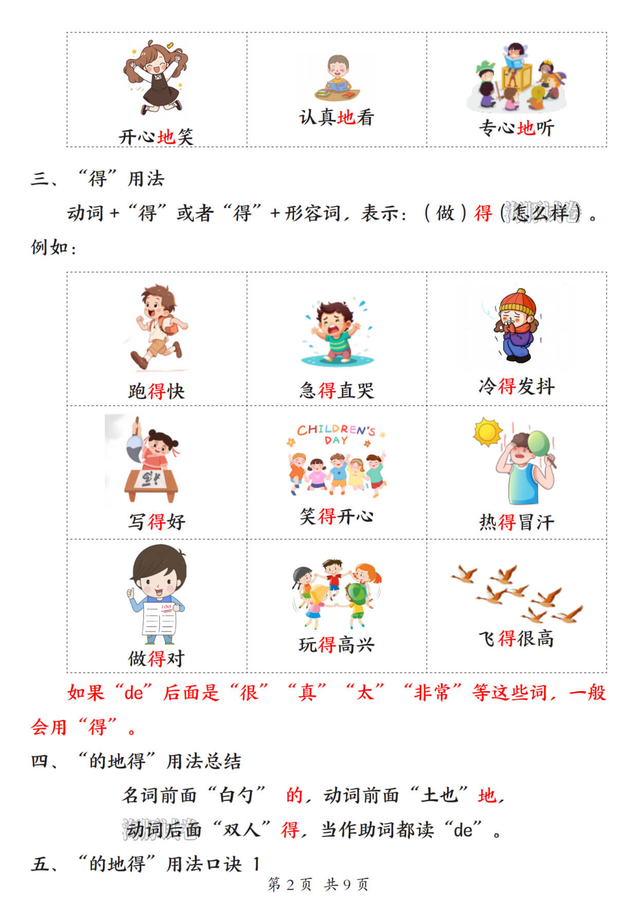 【海豚试卷】一年级（下）语文“的、地、得”知识汇总-2.jpg