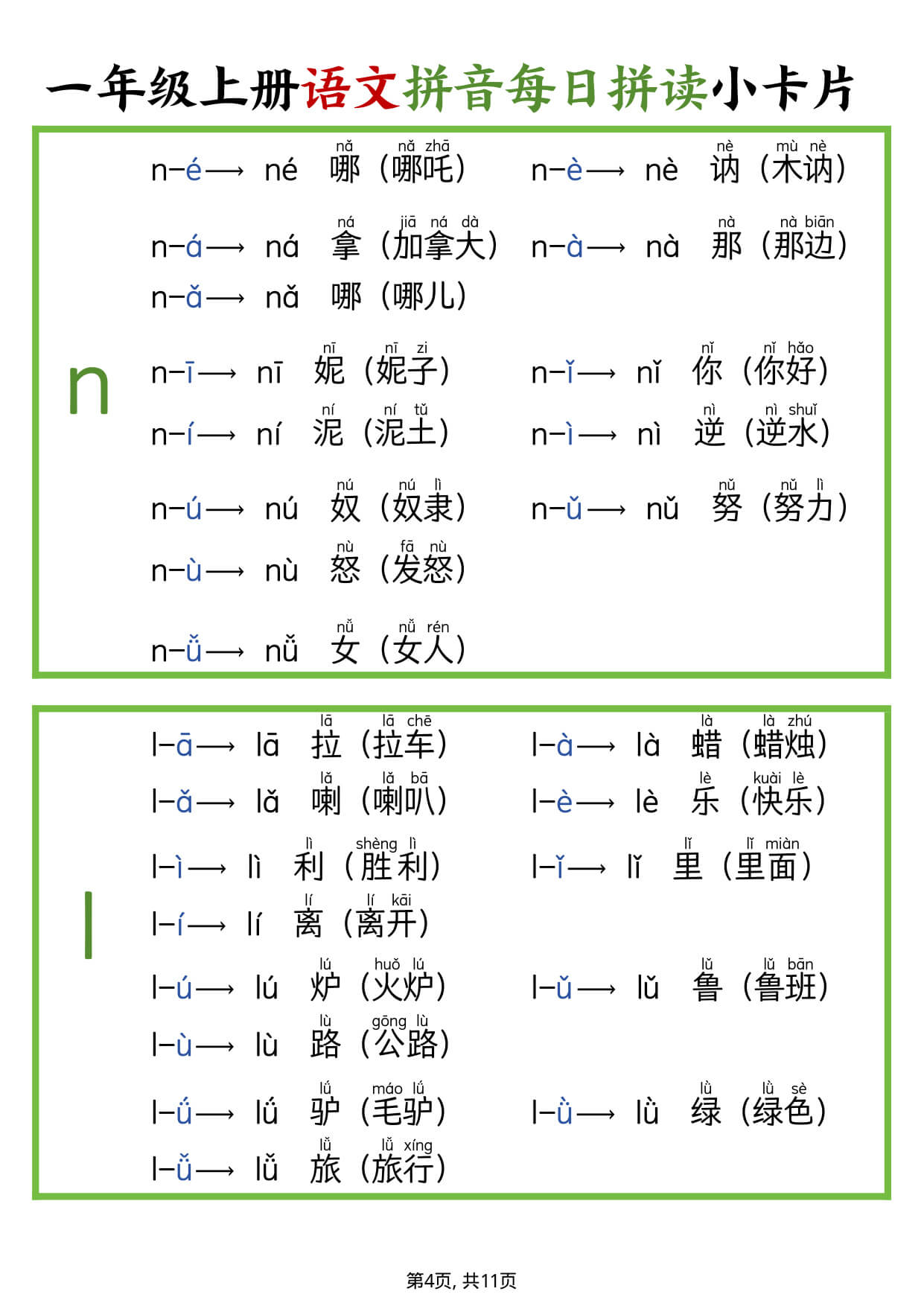 新版一上语文拼音每日拼读小卡片（11页）-4.jpg