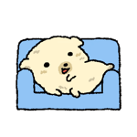 奶黄小狗窝在沙发上葛优躺.gif