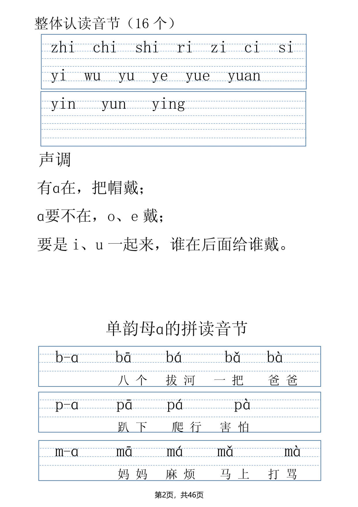 一年级上册语文拼音表拼读训练（全46页）-2.jpg