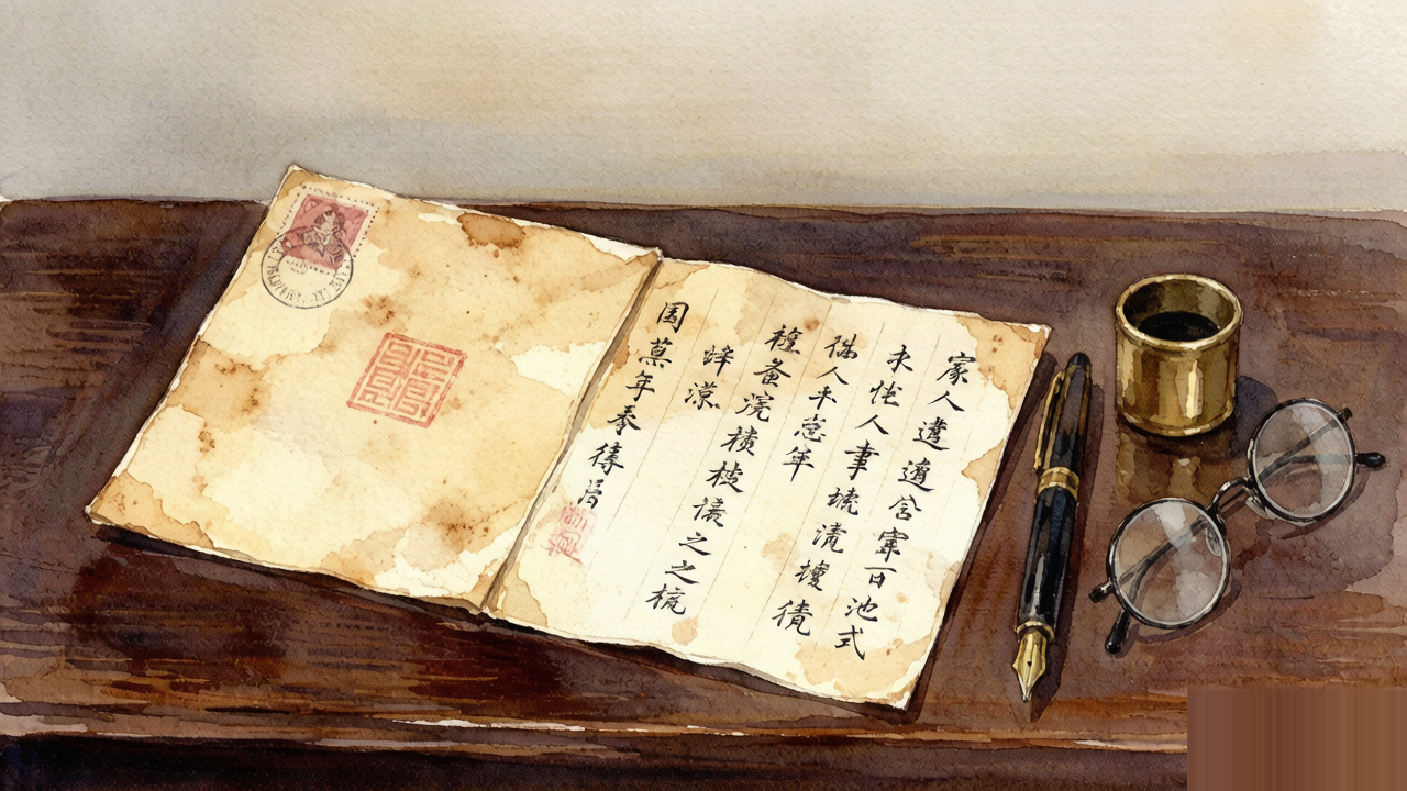 侨批-水彩插画-发黄的信-无水印.png