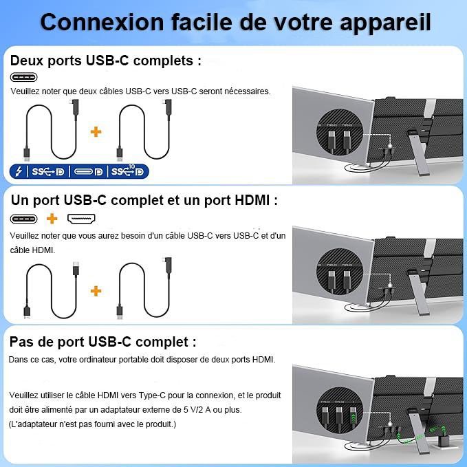 Écran portable Triple Moniteur 14 pouces Ultra-léger et fin FHD.png
