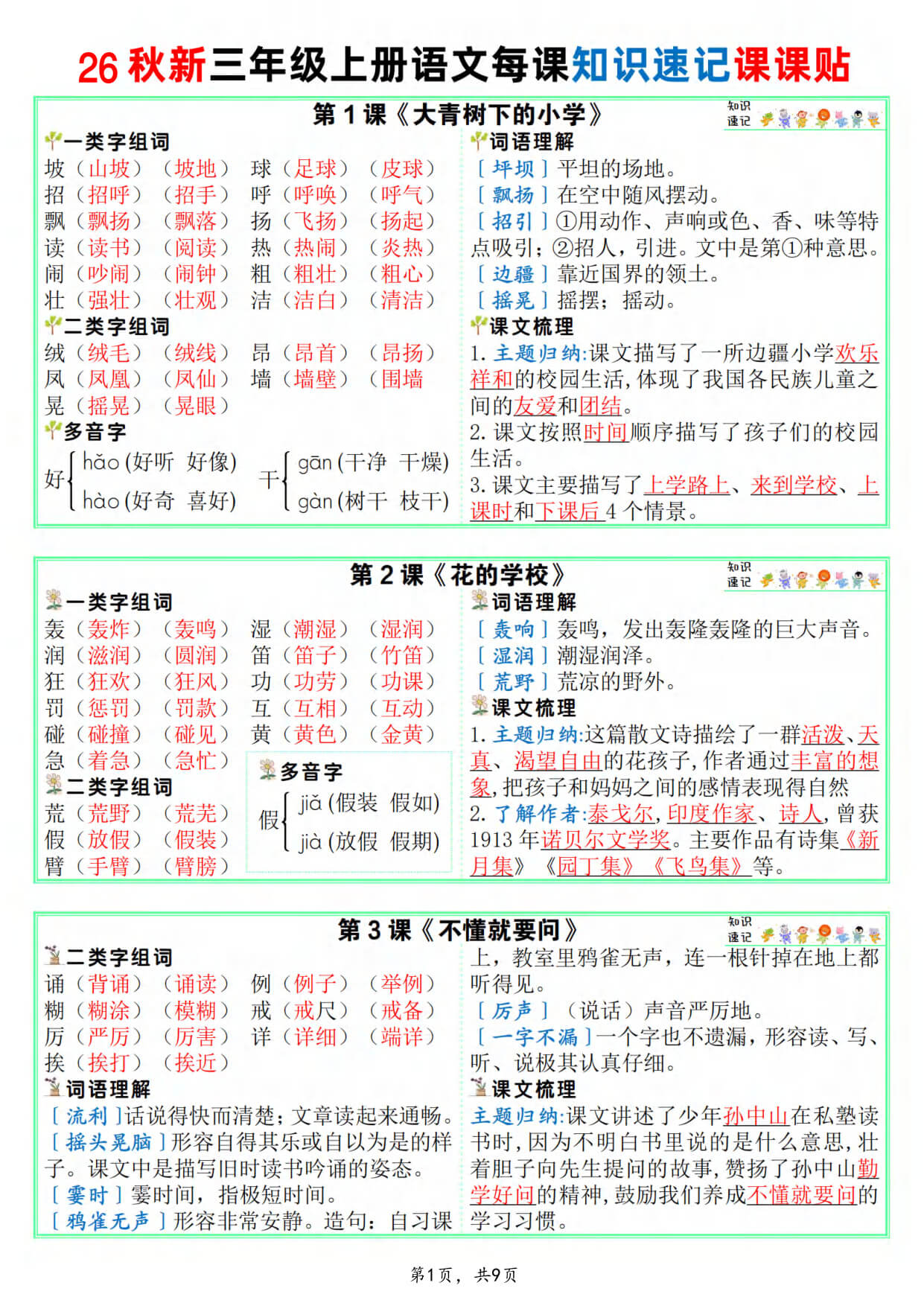 【26秋新三上语文每课知识速记课课贴9页-1.jpg
