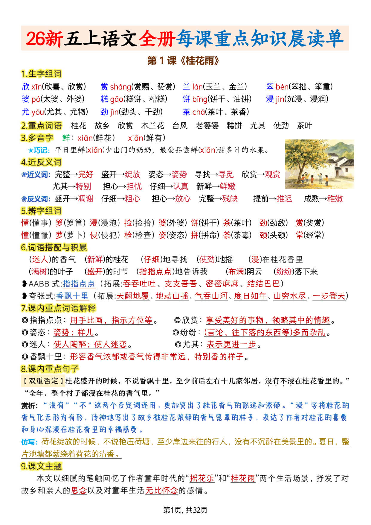 【26新五上语文全册1-25课每课重点知识晨读单32页-1.jpg