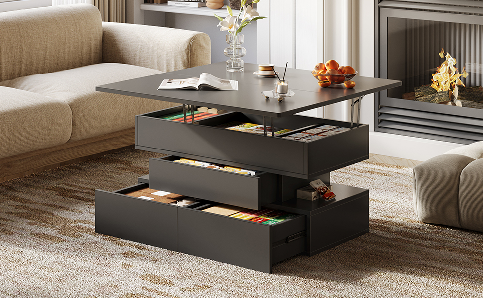 Table basse noire dans salon