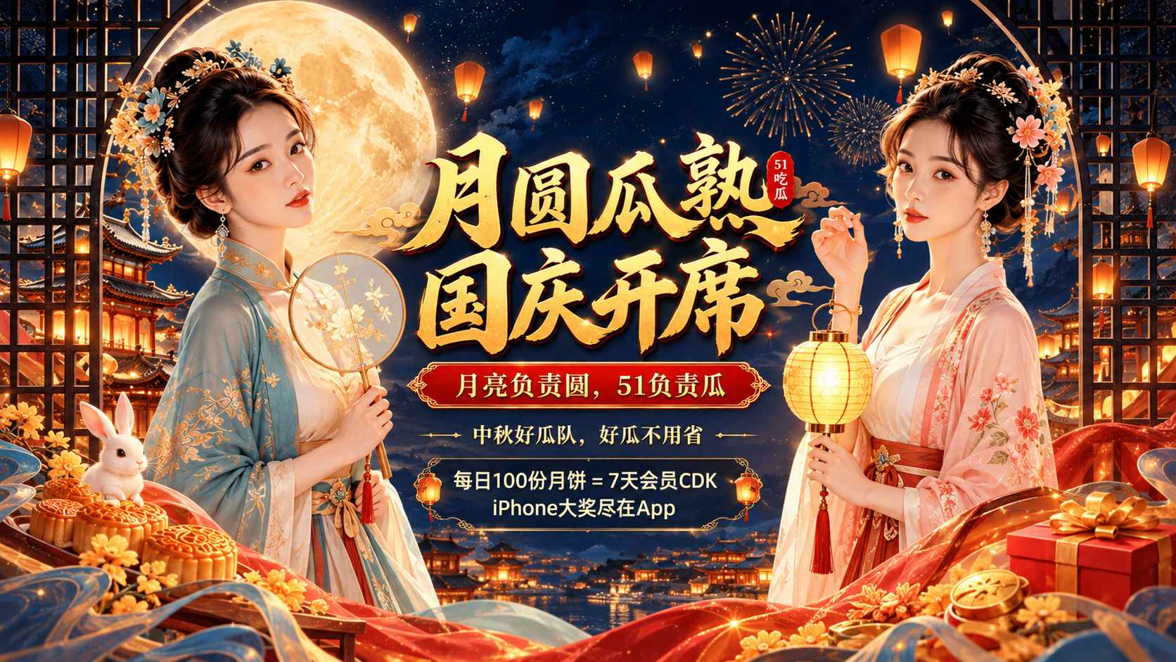 双节狂欢开启，51吃瓜豪礼不停
