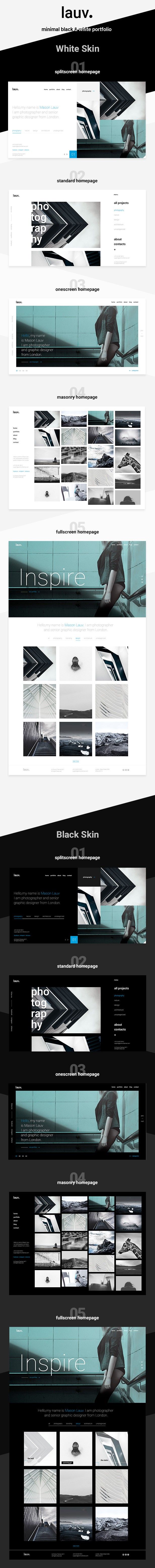 WordPress主题Lauv 1.1.5 10首页极简黑白作品集展示网站WP主题 - 图片2 WordPress主题Lauv 1.1.5 10首页极简黑白作品集展示网站WP主题 - 图片2