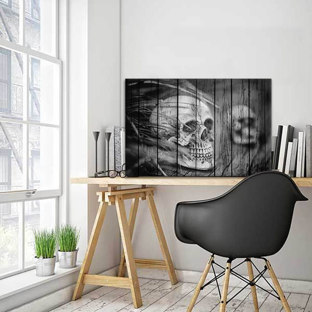 Vintage Stay Positive Skull Sign Wall Décor Funny - Retro Black White for Home Living Room Bedroom Decor Gifts (5).jpg