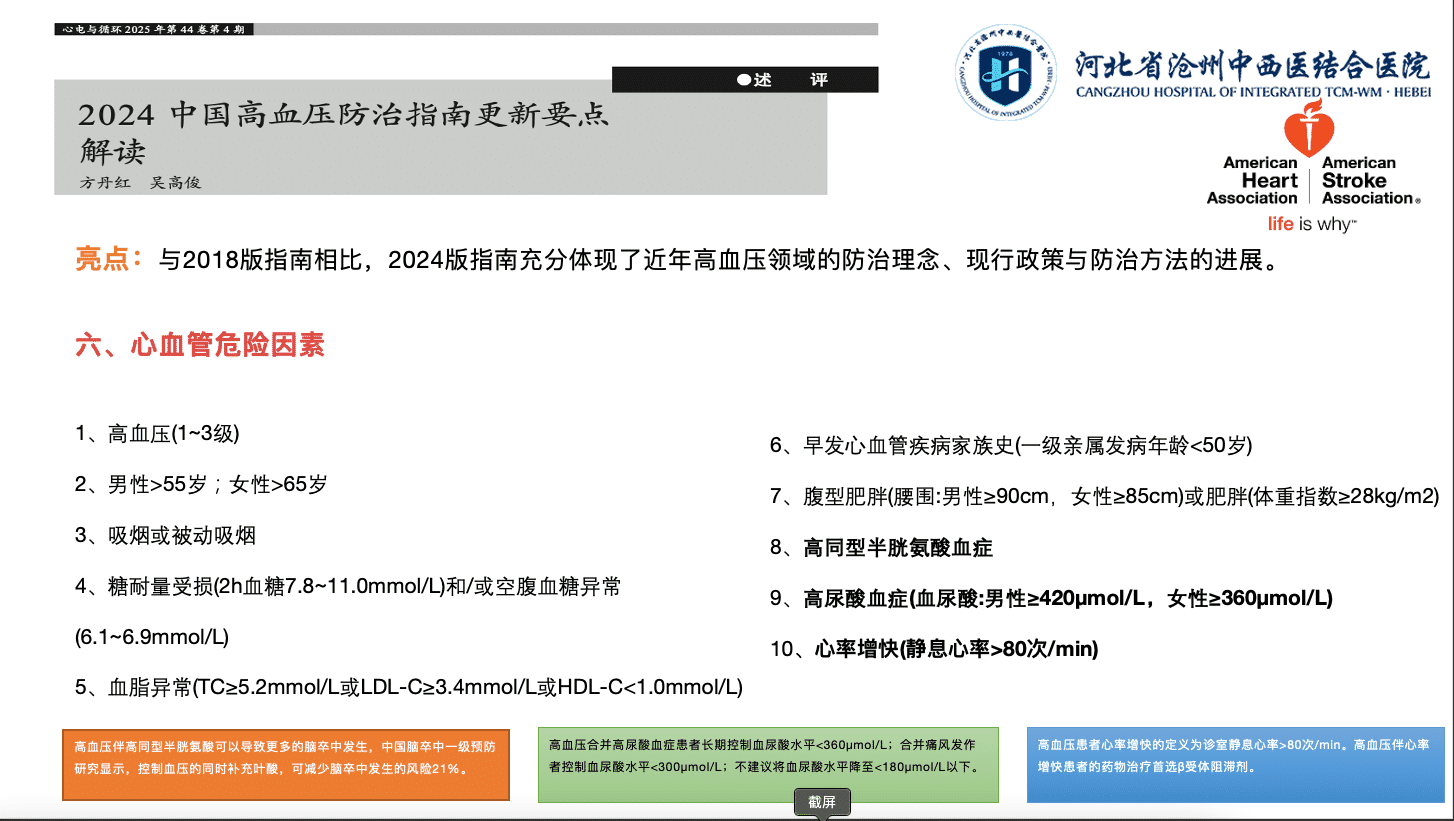 六、心血管危险因素 六、心血管危险因素