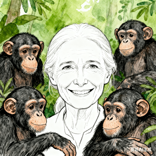 珍古道尔和黑猩猩们